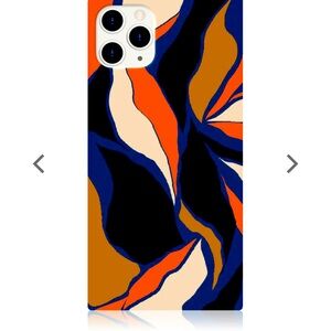 Square iPhone case by Flaunt “navy blossom “